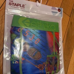 Ethika Multicolor Boxer Briefs with Green Waistband